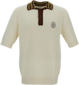 Dr&ocirc;le de Monsieur Ajour&eacute; D Miroir Knit Polo Shirt
