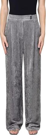 Emporio Armani Wijde broek - Dames - Wijde Broeken - Grijs - L - Broeken