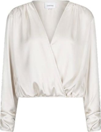 Dante6 Dames, Blouses & Shirts, Beige, Maat: XS Satijn