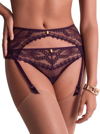 Aubade Womens Mystery Of Love Suspender Belt - Purple Polyamide - Size Medium