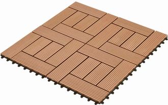 vidaXL Tile De Decking 22 Uds. Marr&oacute;n 30 X 30 Cm Wpc Vidaxl