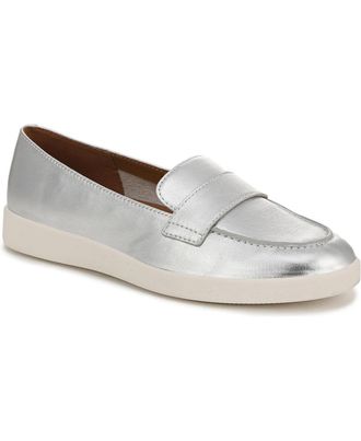 Naturalizer Karis Loafers Womens Silver Leather Slip On Shoes HTAT1832