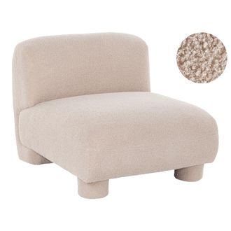 Beliani Sill&oacute;n Modular De Perfil Bajo 1 Plaza Secci&oacute;n De Asiento De Boucl&eacute; Sin Reposabrazos Beige Mjalbi