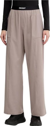 DKNY Dkny, Broeken, Dames, Grijs, M, Polyester, Wijde broek
