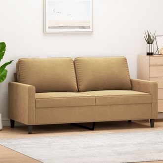 vidaXL Sof&aacute; De 2 Plazas Terciopelo Marr&oacute;n 140 Cm Vidaxl