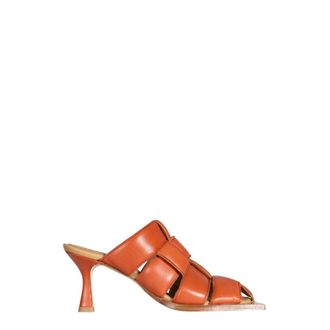 Miista Geweven muiltjes met vierkante neus - Dames - Muiltjes - Oranje - 37 EU - Leer - Schoenen
