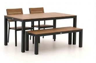 Bellagio la vita attrattiva Bellagio Fidenza 160cm dining tuinset met bank 4-delig stapelbaar