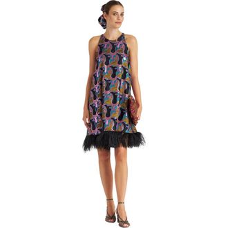 La DoubleJ La Fenice Mini Dress Spritz Blue Petrol at Nordstrom, Size Medium