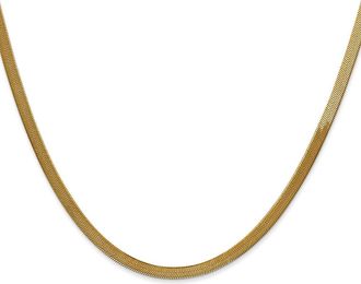 Diamond2Deal 14k Yellow Gold 3mm Silky Herringbone Chain Necklace