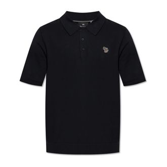 Paul Smith Polo Shirts, male, Blue, Size: 2XL Polo with logo patch