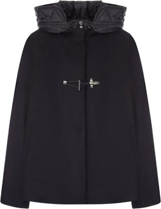 Fay Toggle Coat Cape - Dames - Ponchos - Zwart - M - Wol - Jassen