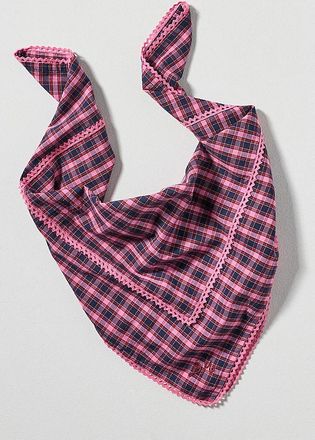 Damson Madder Cotton Check Hair Scarf