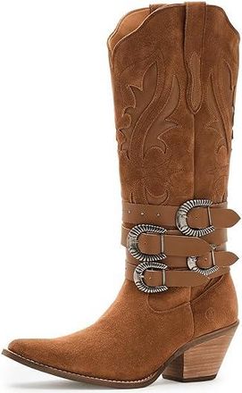 Dingo Buck Wild Womens Boots Brown : 9.5 B - Medium, Suede