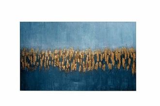 Tognana Tognana Quadro 150 X 3,5 X 90 Cm Home Decor Brush Blu Gold