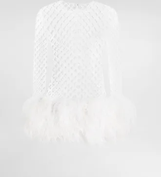 Dolce & Gabbana Short Mesh Dress With Sequins - Woman Dresses White 42
