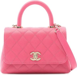 Chanel 2021-2025 Extra Mini Caviar Coco Top Handle Bag handbag - Pink