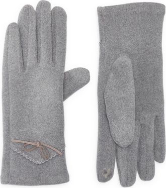 Ted Baker Bow Touchscreen Gloves in Grey at Nordstrom Rack
