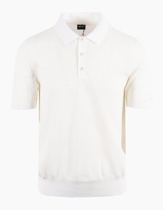HUGO BOSS Mens Boss Black BOSS H LURAZIO POLO OPEN WHITE - Size: 42