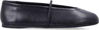 Miu Miu Black Logo Ballet Flats