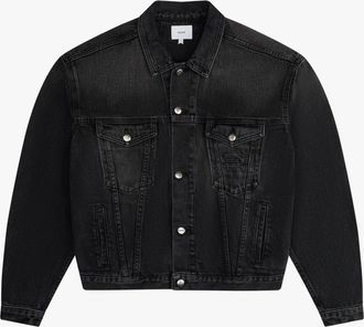 Rhude Womens Black Oversized Denim Trucker Jacket