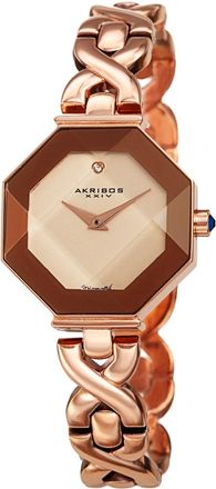 Akribos XXIV Quartz Diamond Rose Gold Dial Ladies Watch AK1086RG