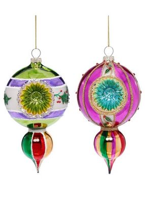 Mark Roberts Multi Drop Ornament, Set of 6 in Fuschia at Nordstrom