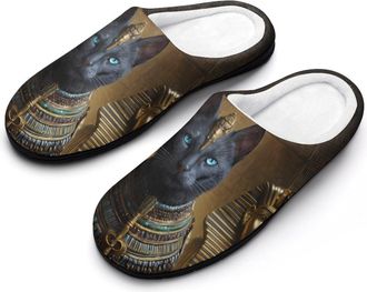 Generic Ancient Egyptian Pyramid Pharaoh Mens Slippers Comfortable And Non-slip Cotton Slipper Shoe for House