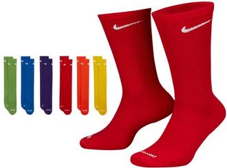 Nike Mens 6 Pack Everyday Plus Cushioned Socks - Multi/Rainbow Size L