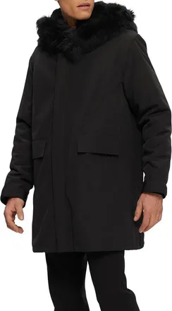 Gorski Parka With Genuine Shearling Trim in Black/black at Nordstrom, Size X-Large