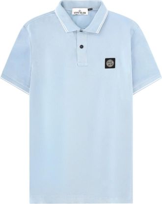 Stone Island Sky Blue Logo Polo