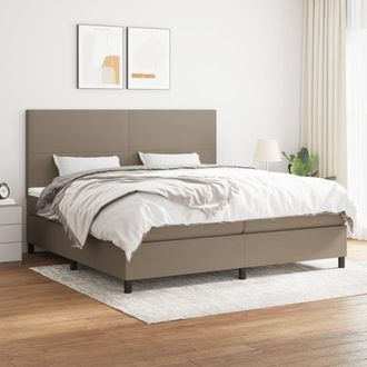 vidaXL Vidaxl - Cama Box Spring Con Colch&oacute;n Tela Gris Taupe 200x200 Cm