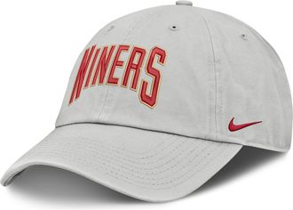 Nike San Francisco 49ers Primetime Club Arched Nike Mens NFL Adjustable Hat in Grey | NF020BB9B-BYX