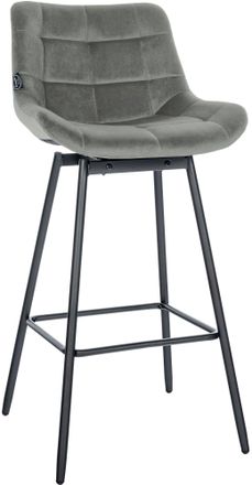 Clp Taburete De Bar Weston Giratorio 180 Grados Taburete Alto Con Respaldo Y Asiento Acolchado Gris Terciopelo