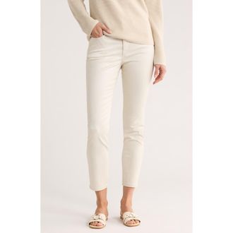 Tommy Bahama Pearl Coated High Waist Ankle Skinny Jeans in Seedpearl at Nordstrom, Size 16