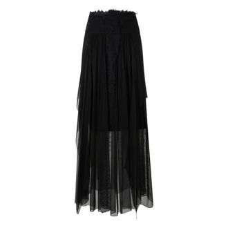 Alberta Ferretti Rokken, Dames, Zwart, S, Pliss&eacute; Midi Rok