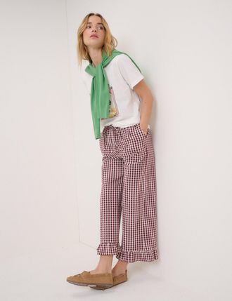 Nobody's Child Burgundy Gingham Trousers