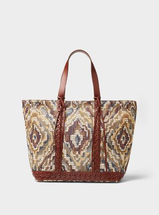 Vanessa Bruno Womens Catalogne-style leather accent tote bag