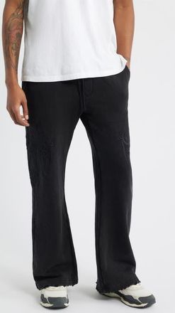 Rta Griffin Cyber Sigilism Flare Sweatpants in Black Cyber Sigilism at Nordstrom, Size Xx-Large
