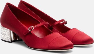 Jimmy Choo London Elisa 45 embellished satin pumps