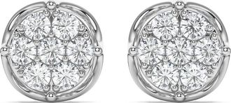 Pompeii3 1 - 2 3/4Ct Diamond 7-Stone Stud Earrings White, Yellow, or Rose Gold Lab Grown