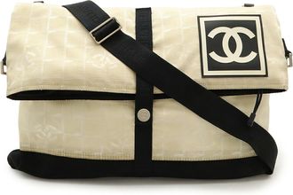 Chanel ivory Nylon Shoulder Bag Tote Bag (Pre-Owned)