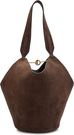Khaite Lotus Mini Suede Tote bag - Dark Brown - One Size