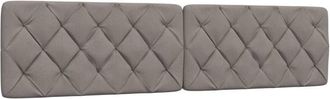 vidaXL Cabecero De Cama Acolchado Tela Gris Taupe 200 Cm Vidaxl