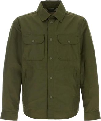 Woolrich Shirt Jacket - Heren - Zomerjassen - Groen - L - Katoen - Jassen