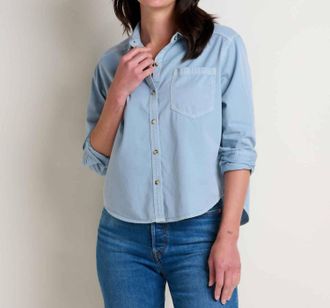 Toad & Co Arroyo Twill Boxy Shirt In Skyway
