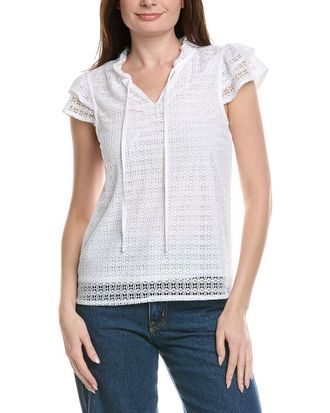 T Tahari Ruffle Lace Top