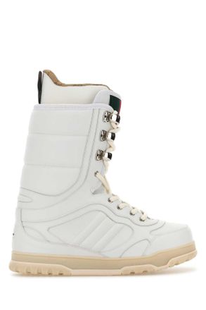 Gucci White Leather Boots