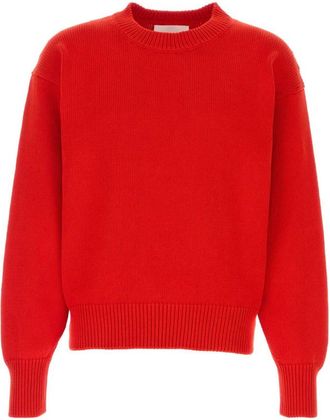 Jil Sander Red Crew Neck Sweater