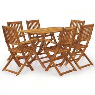 vidaXL Vidaxl - Set Da Pranzo Da Giardino 7 Pz Pieghevole In Massello Di Acacia
