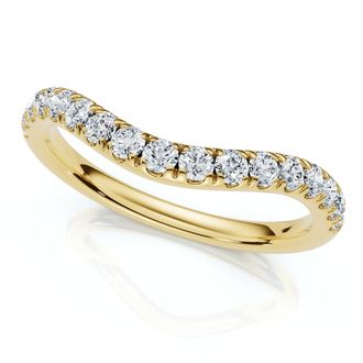 Pompeii3 Curved Diamond Wedding Ring Enhanced 1/3Ct 14k Gold or Platinum Lab Grown
